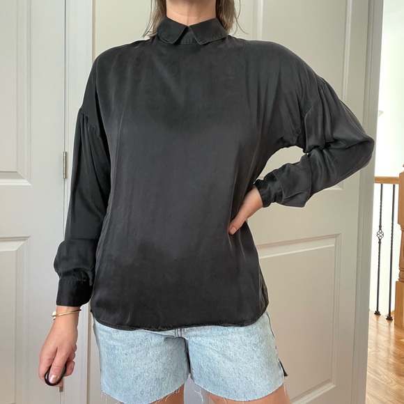Zara Tops - Vintage Zara Limited Edition Washed Silk Long Sleeve Blouse